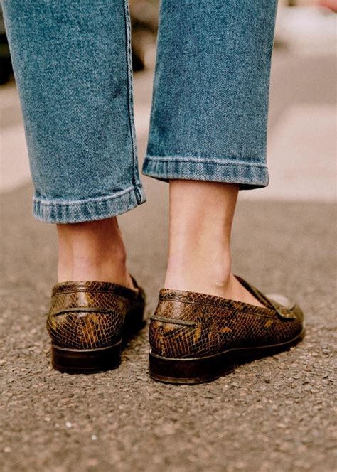 python skin loafers